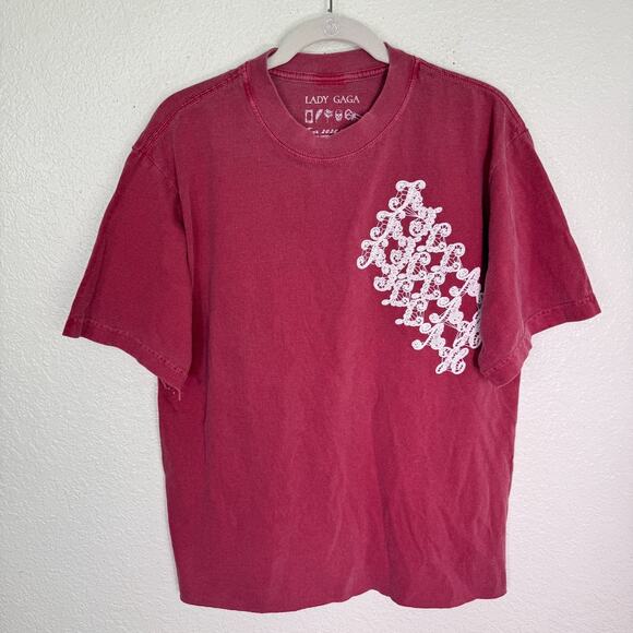 Lady Gaga Tour Shirt Medium Mayhem Ball Skull Killah Concert Merch 2025 Raw Hem - Picture 2 of 10